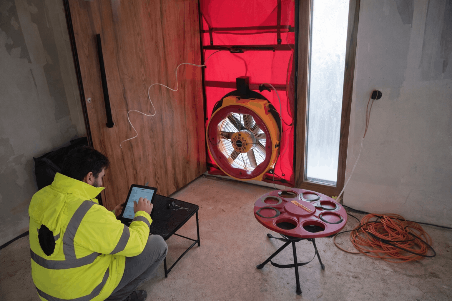 Vorbereitung der Luftdichtheit für Blower-Door-Test in Berlin